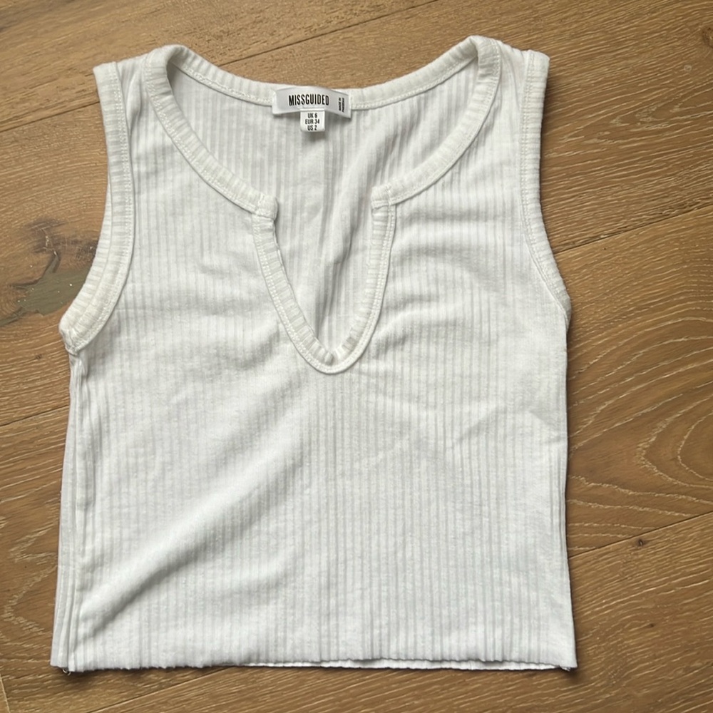 White cropped top